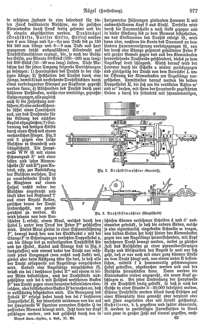 Eine Seite aus einem Buch mit einer Zeichnung einer Maschine, die den Titel "Deutsches Patent 977,977" trägt, umgeben von mehreren Bildern der Maschine.