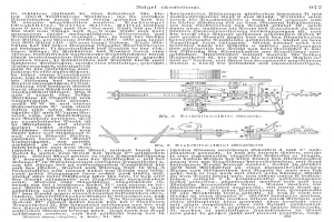 Eine Seite aus einem Buch mit einer Zeichnung einer Maschine, die den Titel "Deutsches Patent 977,977" trägt, umgeben von mehreren Bildern der Maschine.