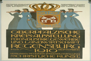 Plakat zur deutschen Revolution von 1910, das eine Gruppe von Menschen und eine Krone mit Text zeigt