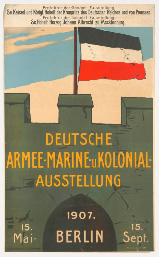 Plakat mit der deutschen Flagge oben und Text darunter, der likely Informationen über die Flagge enthält.