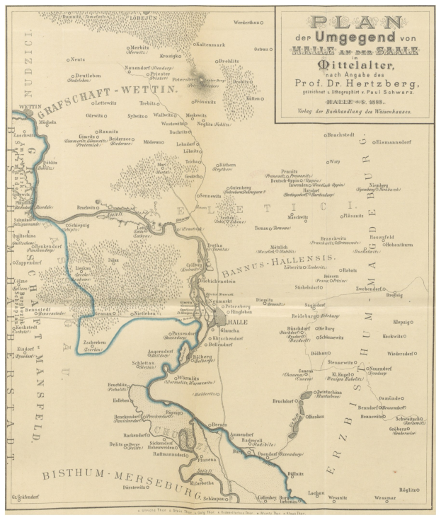 Eine Karte des Deutschen Reichs aus dem 19. Jahrhundert, die den Rhein hervorhebt, mit begleitendem Text.