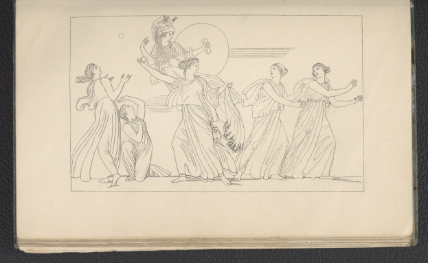 Ein Buchumschlag mit einer lebendigen Illustration einer Gruppe tanzender Frauen in synchronisierten Posen.