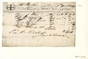 Altes, gelbliches juristisches Dokumententwurf mit sauberer Handschrift, der den Vertrag von William Jones zum Verkauf von Testaments und Jones detailliert.